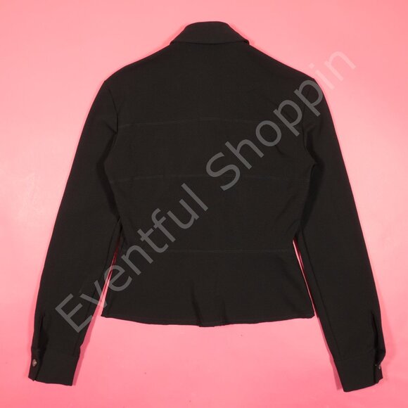 Vintage Versace Couture Top Womens XS Black Medusa Snap Buttons 90s - Picture 3 of 8